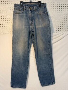 LL Bean Double L Jeans Womens 12R Relaxed Fit Flannel Lined Cotton Winter Blue